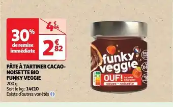 Auchan Pâte à tartiner cacao- noisette bio funky veggie offre