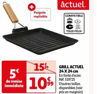 Auchan GRILL ACTUEL 24 x 24 cm En fonte d'acier. Réf. 519725 99 D'autres tailles disponibles (voir prix en magasin) offre