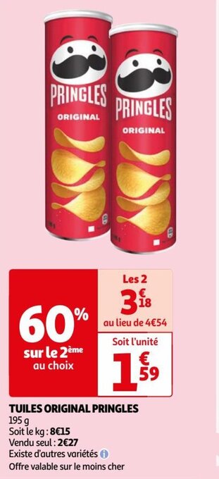 Auchan TUILES ORIGINAL PRINGLES offre
