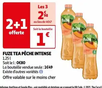 Auchan FUZE TEA PÊCHE INTENSE offre