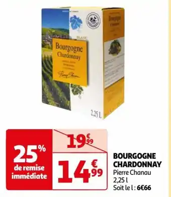 Auchan BOURGOGNE CHARDONNAY Pierre Chanau 2,251 Soit le l: 6€66 offre