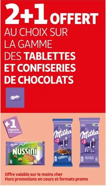 Auchan SUR LA GAMME DES TABLETTES ET CONFISERIES DE CHOCOLATS offre