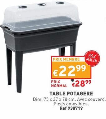 Trafic Table potagere offre