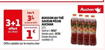 Auchan Boisson au thé saveur pêche auchan offre