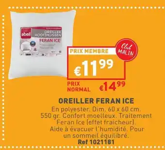 Trafic Oreiller fran ice offre