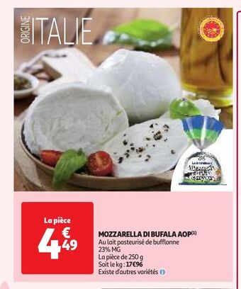 Auchan Supermarché Mozzarella di bufala aop offre