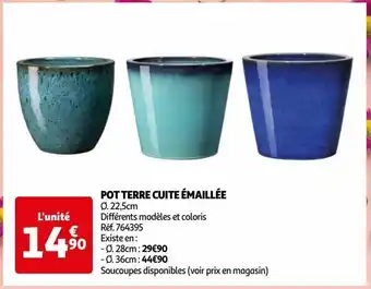 Auchan Pot terre cuite émaillée offre