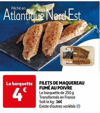 Auchan Filets de maquereau fumé au poivre offre