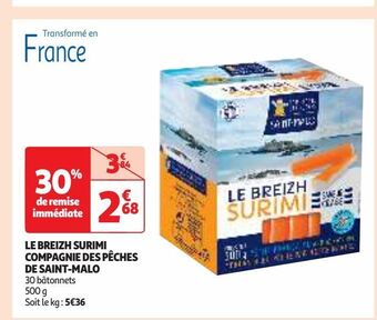 Auchan Supermarché Le breizh surimi  compagnie des pêches  de saint-malo offre