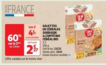 Galettes de cereales sarrasin & comte bio cereal bio