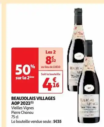 Auchan Supermarché Beaujolais villages aop 2021 offre