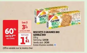 Biscuits 3 graines bio gerblé bio