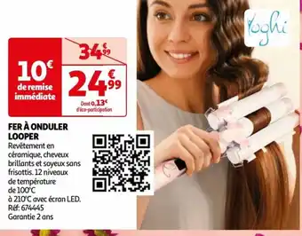 Auchan FER À ONDULER LOOPER Revêtement en céramique, cheveux offre