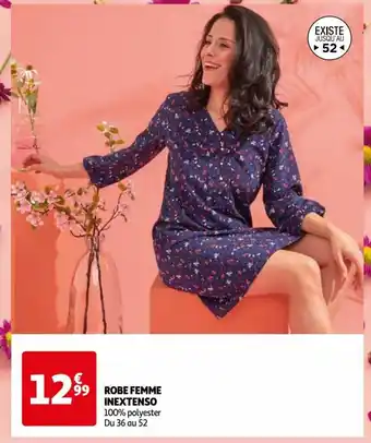 Auchan ROBE FEMME INEXTENSO 100% polyester Du 36 au 52 offre