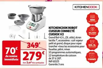 Auchan KITCHENCOOK ROBOT CUISEUR CONNECTÉ CUISIOX V2 offre