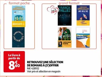Auchan RETROUVEZ UNE SÉLECTION DE ROMANS À (S')OFFRIR offre
