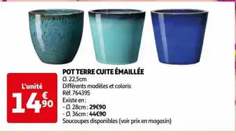 Auchan POT TERRE CUITE ÉMAILLÉE O. 22,5cm offre