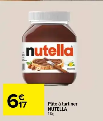 Carrefour Market Pâte à tartiner NUTELLA 1 Kg. offre