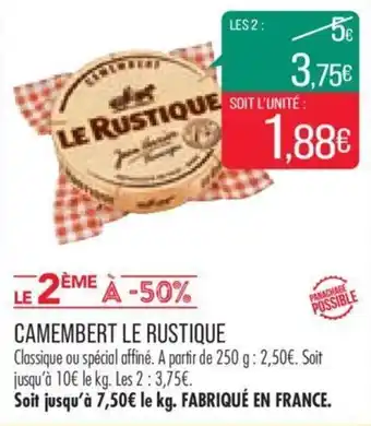 Match CAMEMBERT LE RUSTIQUE offre