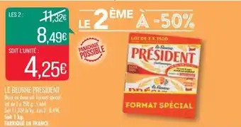 Match LE BEURRE PRESIDENT offre