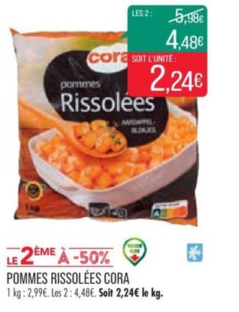 Match POMMES RISSOLÉES CORA offre