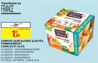 Intermarché Hyper COMPOTE SANS SUCRES AJOUTÉS POMME/ABRICOT offre