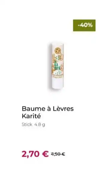 Yves Rocher Baume à Lèvres Karité offre