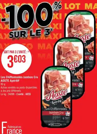 Les Chiffonnades Jambon Cru AOSTE Apéritif