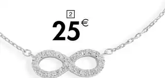 Cora x Carrefour Carré d'or collier argent rhodié oxyde de zirconium offre