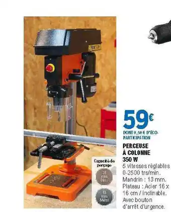 E.Leclerc Brico Perceuse A colonne 350 W offre