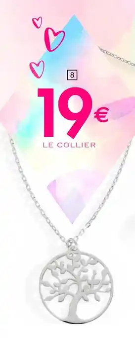 Cora x Carrefour Carré d'or collier argent rhodié offre