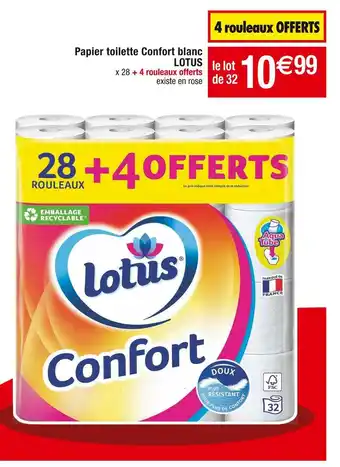 Cora x Carrefour Lotus papier toilette confort blanc offre