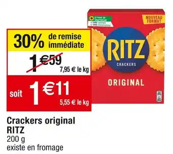 Cora x Carrefour Ritz crackers original offre