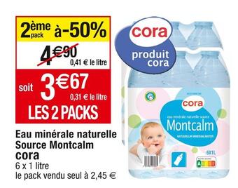 Cora x Carrefour Cora eau minérale naturelle source montcalm offre