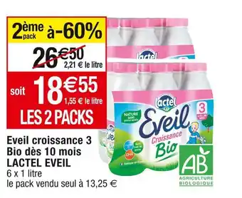 Cora x Carrefour Lactel eveil eveil croissance 3 bio dès 10 mois offre