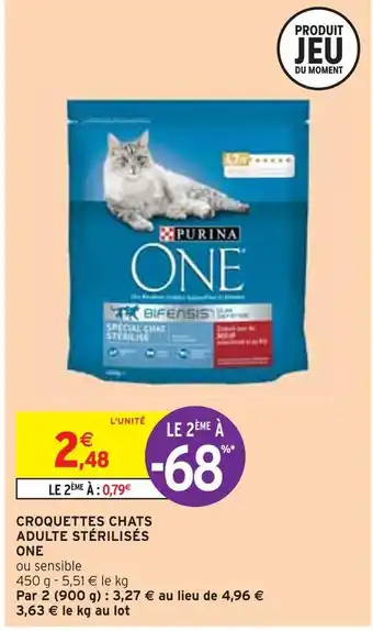 Intermarché Purina one croquettes chats adulte stérilisés one offre