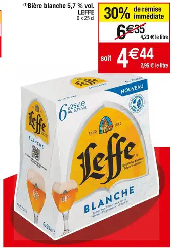 Cora x Carrefour Leffe bière blanche 5,7 % vol. offre