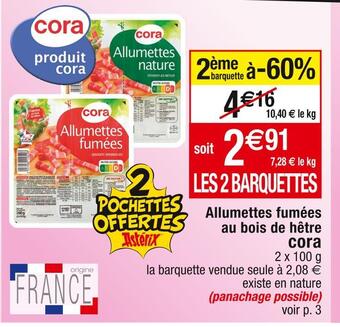 Cora x Carrefour Cora allumettes fumées au bois de hêtre offre