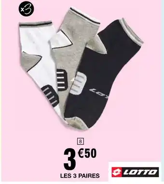 Cora x Carrefour Lotto socquettes de sport homme offre