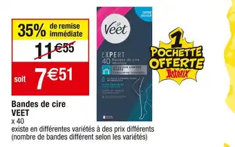 Cora x Carrefour Veet bandes de cire offre