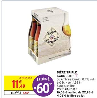 Intermarché Karmeliet bière triple offre