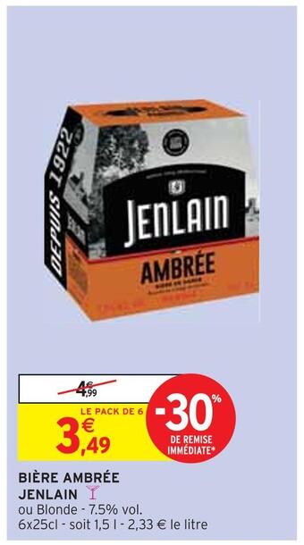 Intermarché Jenlain bière ambrée offre