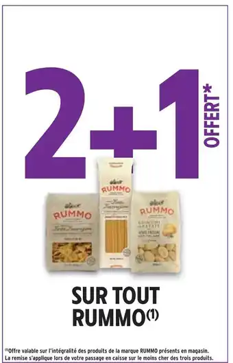 Intermarché Rummo 2+1 offert sur tout rummo offre