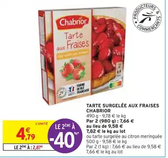 Intermarché Chabrior tarte surgelée aux fraises offre