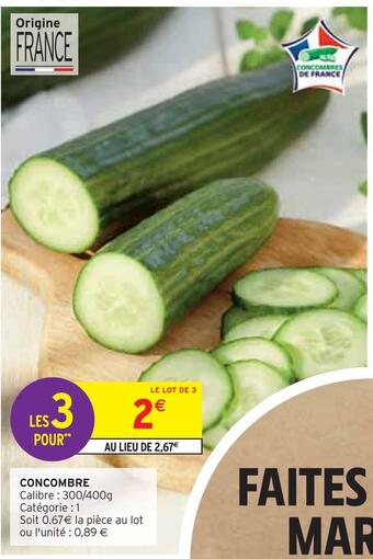 Intermarché Concombre offre