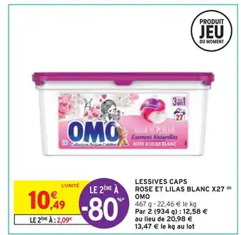 Intermarché Omo lessives caps rose et lilas blanc x27 (b) offre