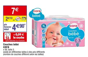 Cora x Carrefour Cora couches bébé offre