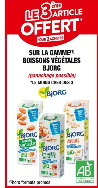 Bjorg le 3ème article offert pour 2 achetés sur la gamme des repas et aides culinaires bjorg