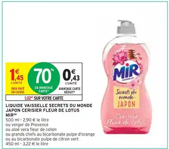 Intermarché Mir liquide vaisselle secrets du monde japon cerisier fleur de lotus (b) offre