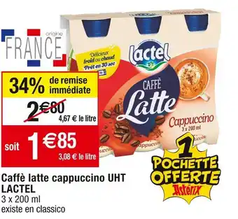 Cora x Carrefour Lactel caffè latte cappuccino uht offre